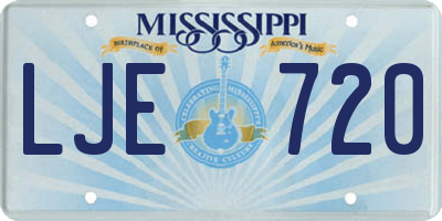 MS license plate LJE720