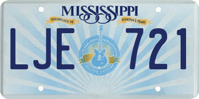 MS license plate LJE721