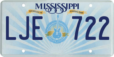 MS license plate LJE722