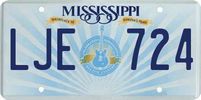MS license plate LJE724