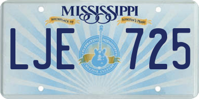 MS license plate LJE725