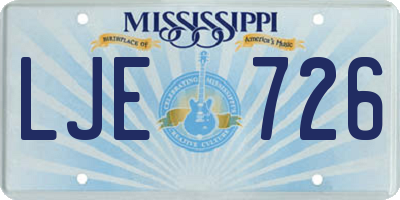 MS license plate LJE726