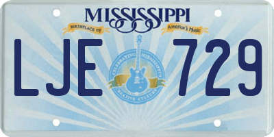 MS license plate LJE729