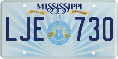 MS license plate LJE730