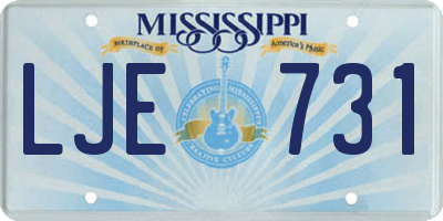 MS license plate LJE731