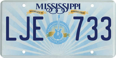 MS license plate LJE733