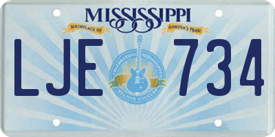 MS license plate LJE734