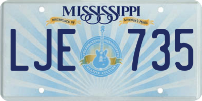 MS license plate LJE735