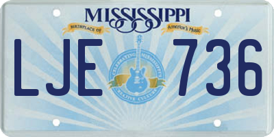 MS license plate LJE736