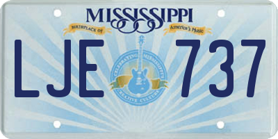 MS license plate LJE737