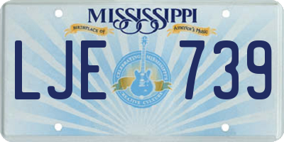 MS license plate LJE739