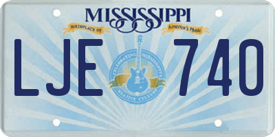 MS license plate LJE740