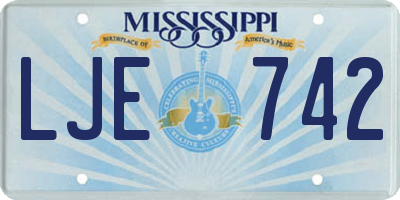 MS license plate LJE742