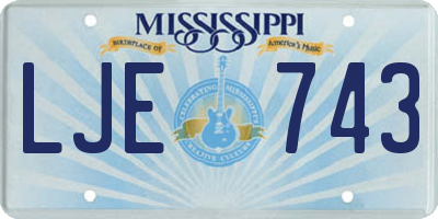 MS license plate LJE743