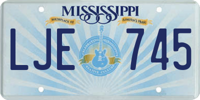 MS license plate LJE745