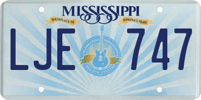 MS license plate LJE747