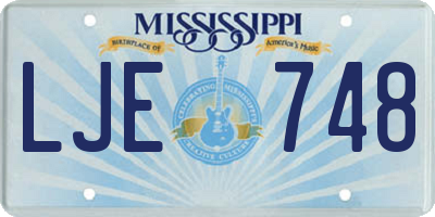 MS license plate LJE748