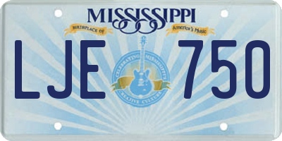 MS license plate LJE750