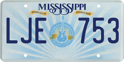 MS license plate LJE753