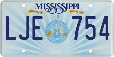 MS license plate LJE754