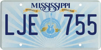 MS license plate LJE755