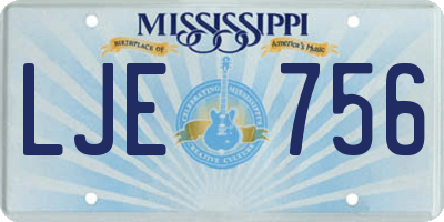 MS license plate LJE756