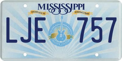 MS license plate LJE757
