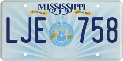 MS license plate LJE758