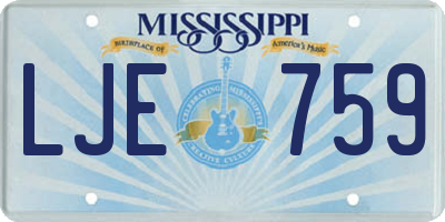 MS license plate LJE759