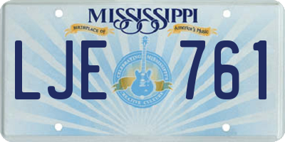 MS license plate LJE761
