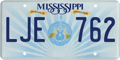 MS license plate LJE762