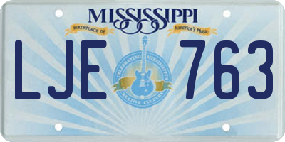 MS license plate LJE763