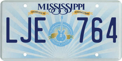 MS license plate LJE764