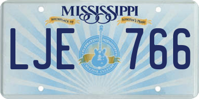MS license plate LJE766