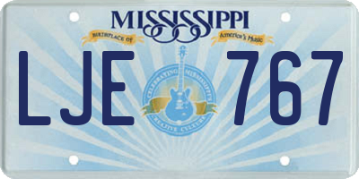 MS license plate LJE767