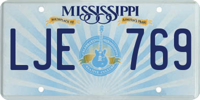 MS license plate LJE769