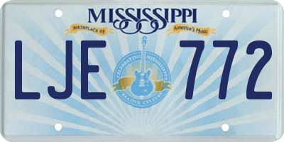 MS license plate LJE772