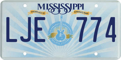 MS license plate LJE774