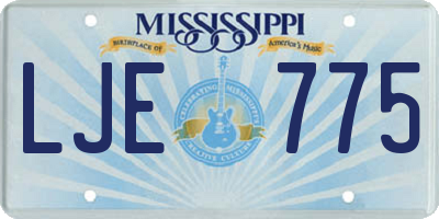 MS license plate LJE775