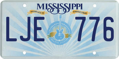 MS license plate LJE776