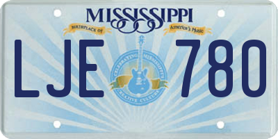 MS license plate LJE780
