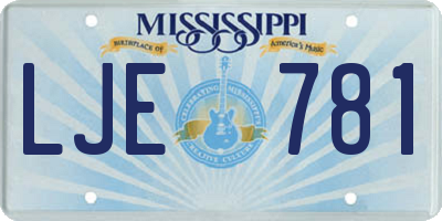 MS license plate LJE781