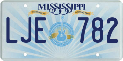 MS license plate LJE782