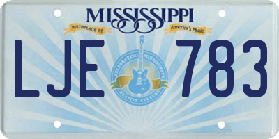MS license plate LJE783