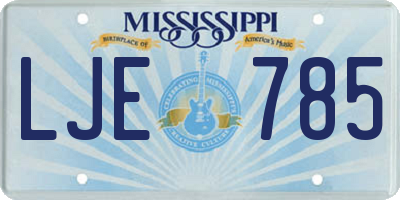 MS license plate LJE785