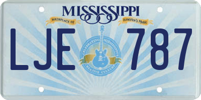 MS license plate LJE787