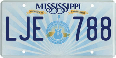 MS license plate LJE788