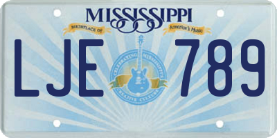 MS license plate LJE789