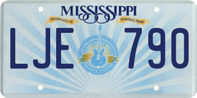 MS license plate LJE790