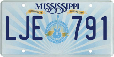 MS license plate LJE791